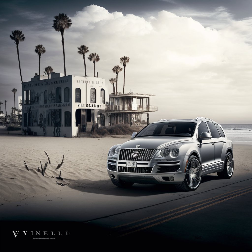 advertisement for a luxury car shot in venice beach by steven meisel #midjourney