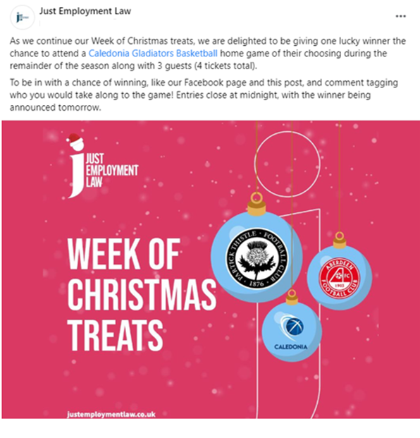 Just Employment Law (@jemploymentlaw) on Twitter photo It's day 3 of our Week of Christmas Treats over on Facebook and today we're giving away <a href="/Cal_Gladiators/">Caledonia Gladiators</a> tickets!
Head to our Facebook page now to enter - facebook.com/JEmploymentLaw It's day 3 of our Week of Christmas Treats over on Facebook and today we're giving away <a href="/Cal_Gladiators/">Caledonia Gladiators</a> tickets!
Head to our Facebook page now to enter - facebook.com/JEmploymentLaw