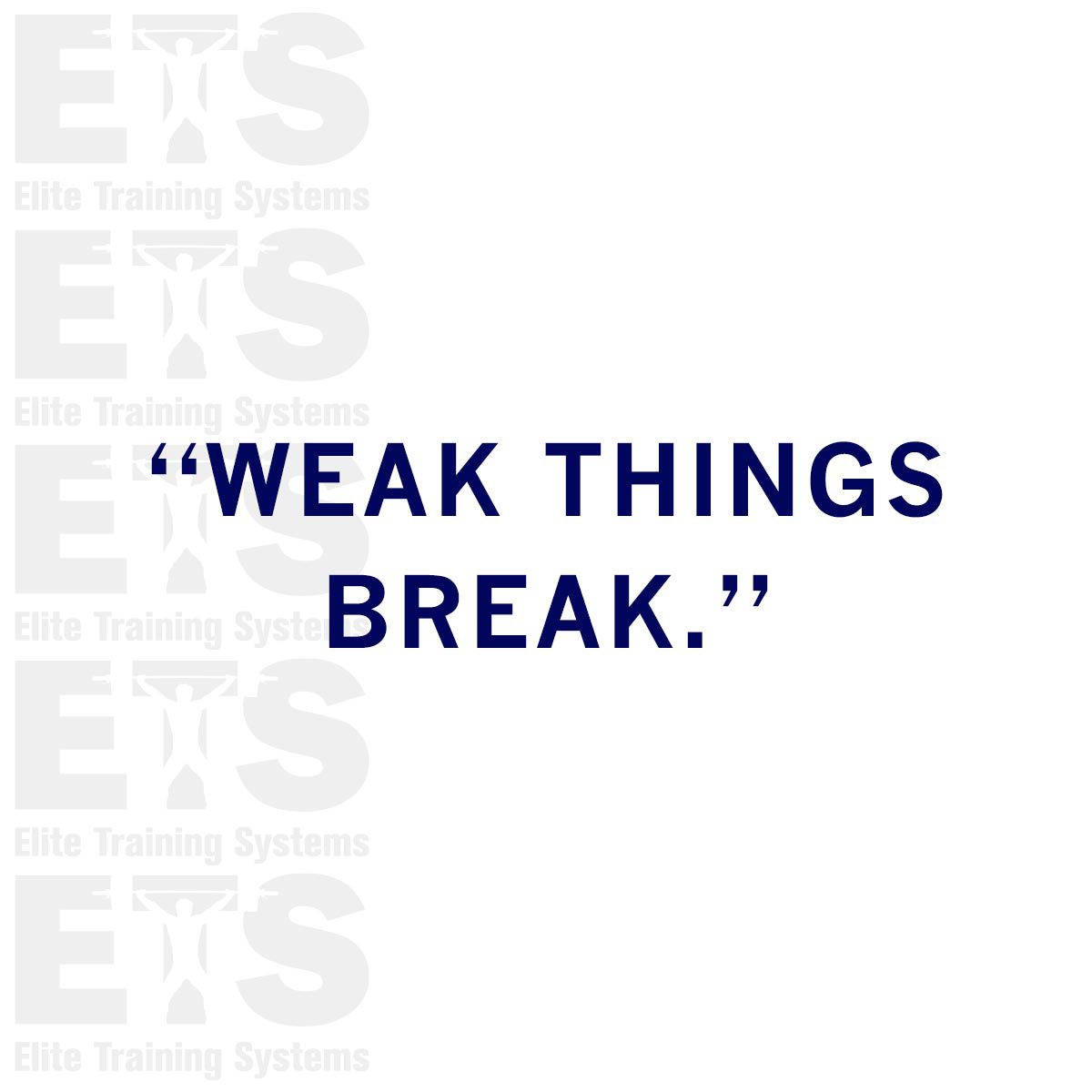 Weak things break, but strong things endure. That's why it's important to continually train &amp; strengthen your body and mind - to become physically and mentally tougher than before. With consistent effort and dedication, you can push yourself beyond what you thought was possible.