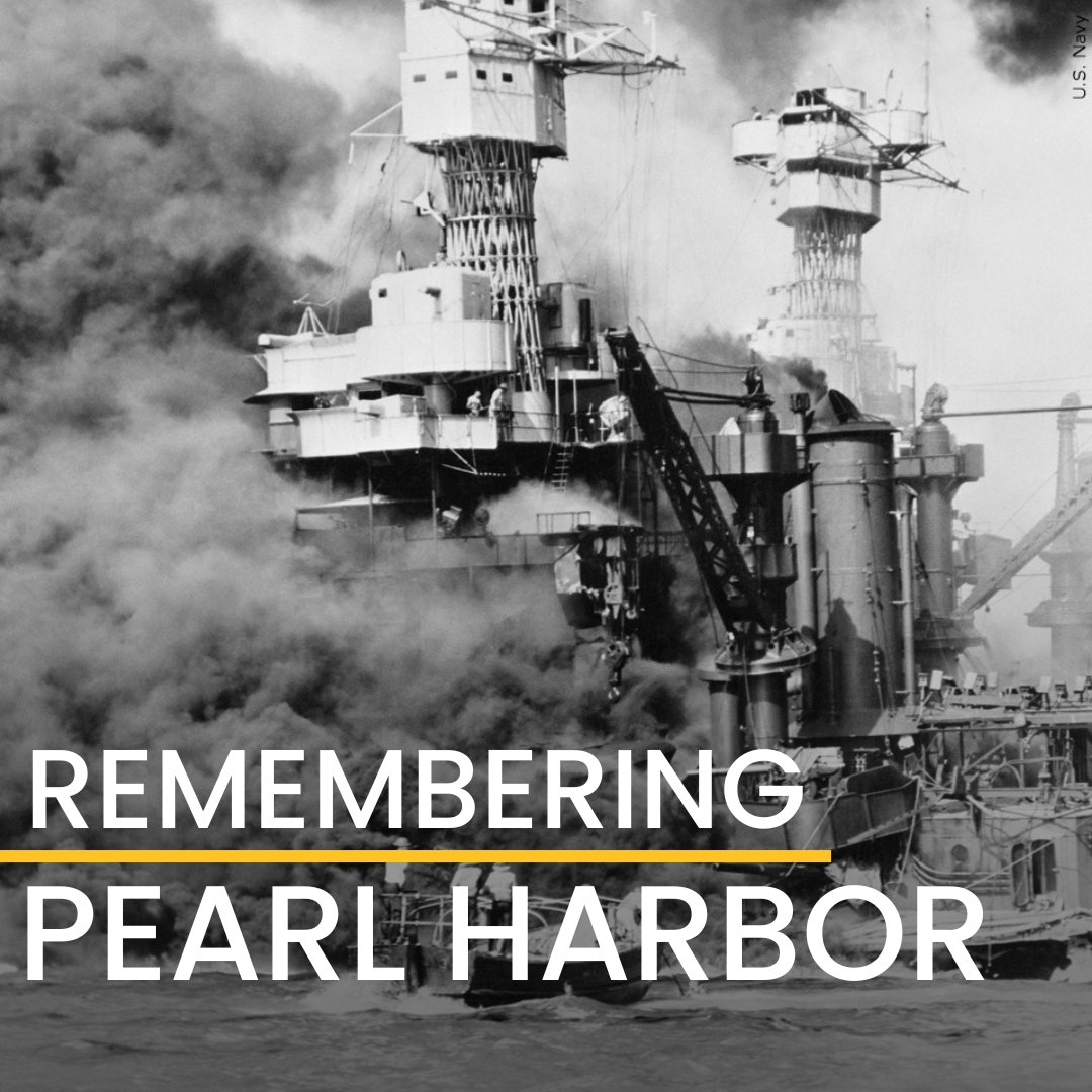 WMassNews's tweet photo. Today marks the 81st anniversary of the Japanese's surprise attack on Pearl Harbor in Hawaii, which killed over 2,400 Americans and left over 1,100 injured. In 1994, President Bill Clinton proclaimed December 7th as National Pearl Harbor Remembrance Day to honor their lives. https://t.co/gGDzQ3ng2p