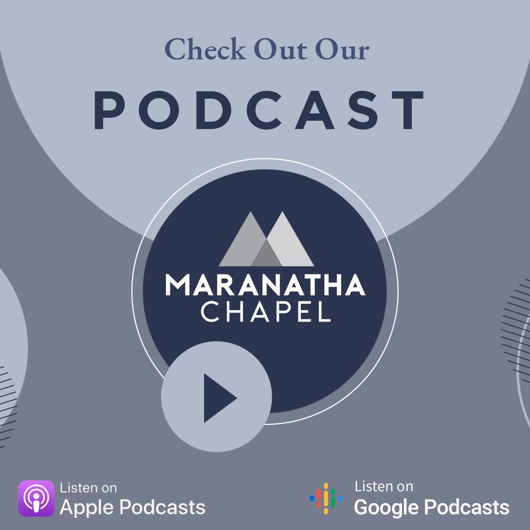 Did you know that you can access all our #sermons in one place? Check out our #MaranathaChapel podcast on #ApplePodcast and #GooglePodcast today! >> bit.ly/3VotwzW