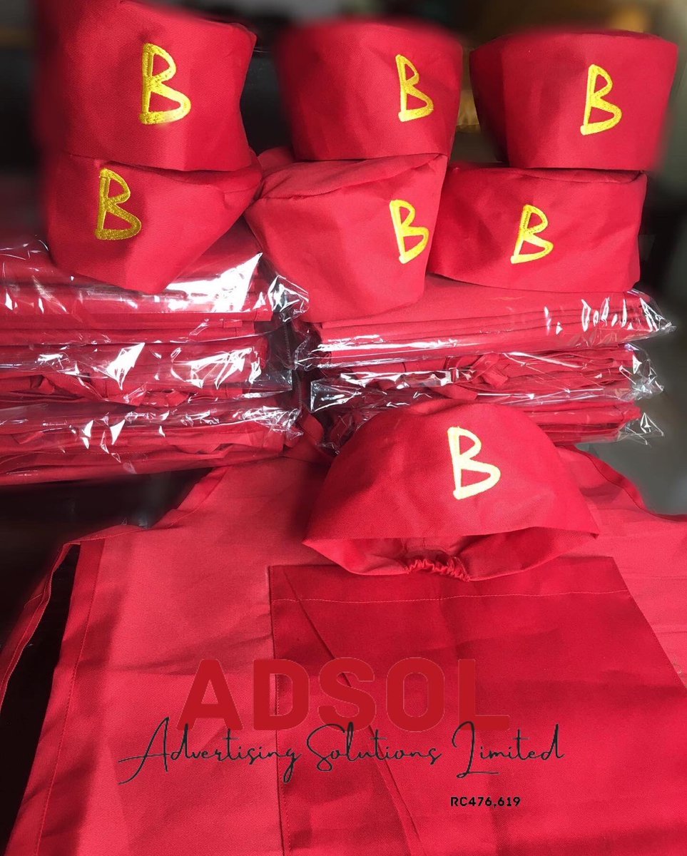 adsolmedia's tweet photo. Ready to get cheesy?! 

We had the chance to work with the newly launching joint franchises in Lagos, Nigeria @MrBIGGSNIGERIA x @Debonairsng to customize 100+ red aprons, black aprons and black hats.

Slide into our DMs for yours! 

#mrbiggs #debonairspizza #brandeditems https://t.co/sXTNFZWC8E