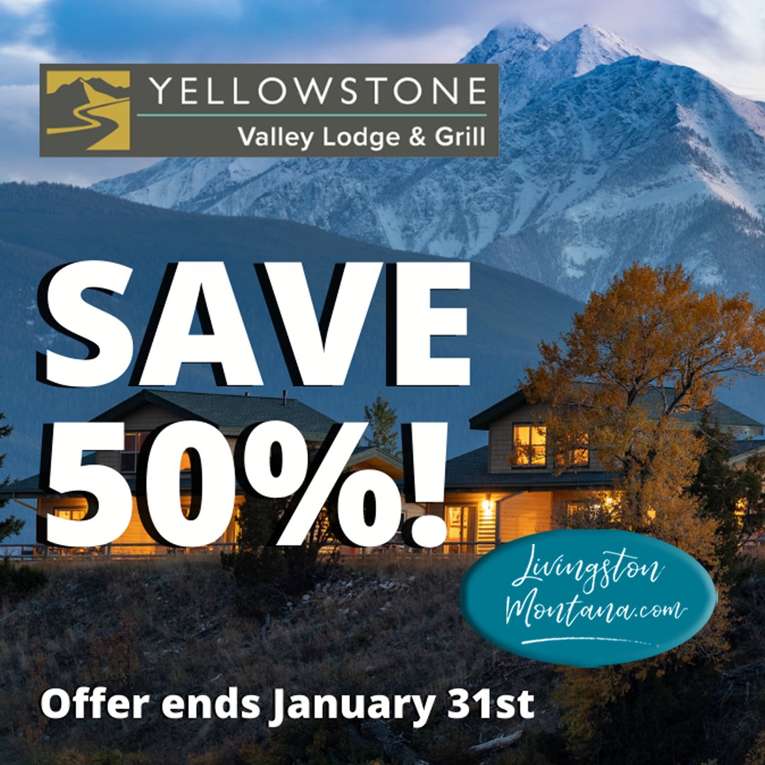 Psst.... amazing sale @yellowstonevalleylodge

Book btwn April 21 - June 8 before Jan 31 - 2-4 nights, prepay via email/tele only - mention #bigskysavingsdeal

livingstonmontana.com/?s=valley+lodge

#livingstonmontana #livingstonmtcom