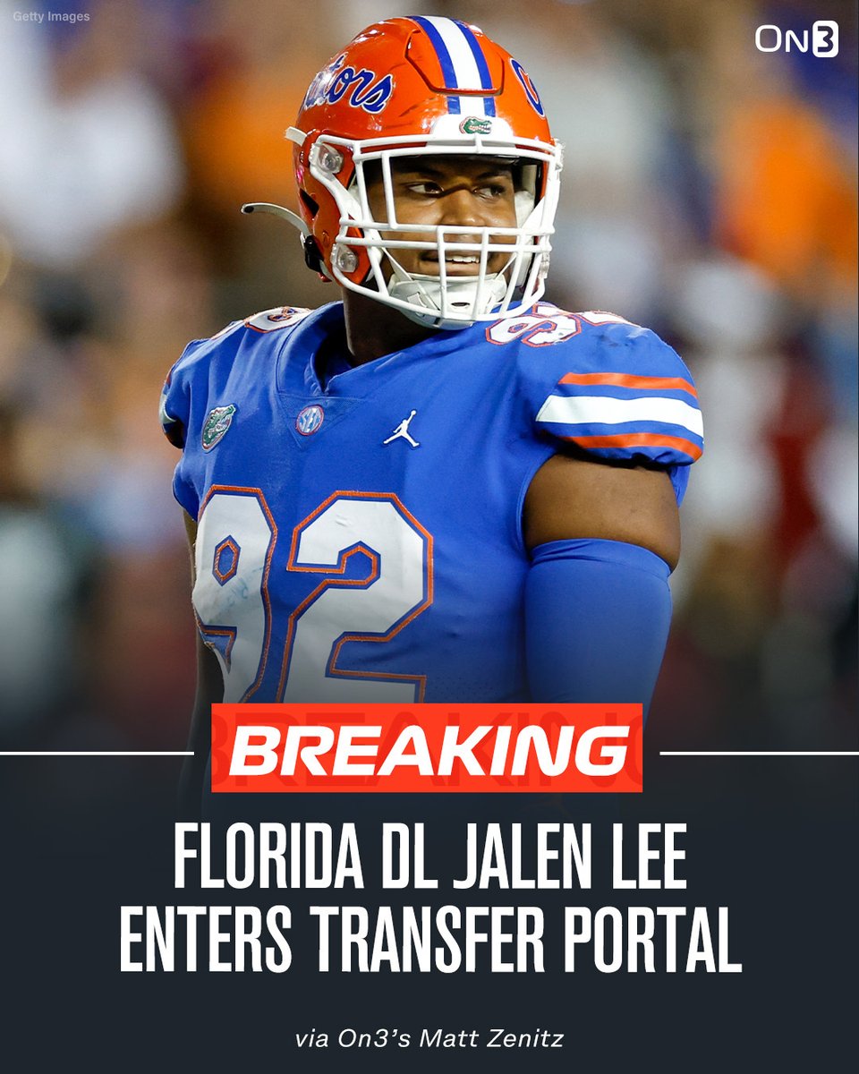 🚨BREAKING🚨 Florida DL Jalen Lee has officially entered the NCAA transfer portal, per <a href="/mzenitz/">Matt Zenitz</a>.

Read more HERE: on3.com/college/florid…