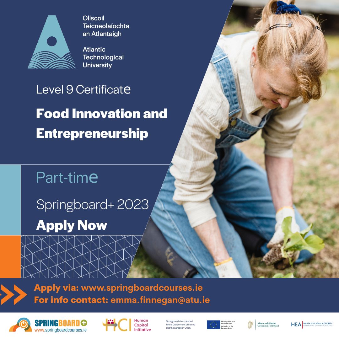 irish_smilers's tweet photo. Do you have a #food idea? Are you passionate about the food sector? Looking to upskill? Or be #inspired?🤩

Let 2023 be your year🌟

Applications are open for the Award-winning "Certificate in Food Innovation &amp; Entrepreneurship" #Springboard course

Visit:https://t.co/EdcPcKbP8o https://t.co/vgytSVKsfQ