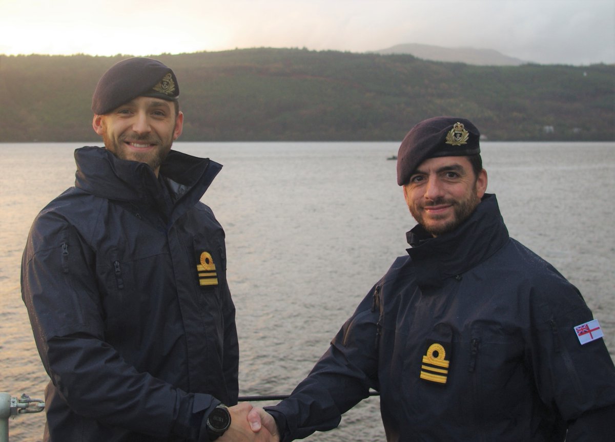 A warm welcome to Lt Cdr Tom Lindsey, who last week relieved Lt Cdr Jonny Campbell as the Commanding Officer of HMS Cattistock and MCM2 Crew 8 @HmsBrocklesby @RoyalNavy #MCM2 #smallshipsbigimpact