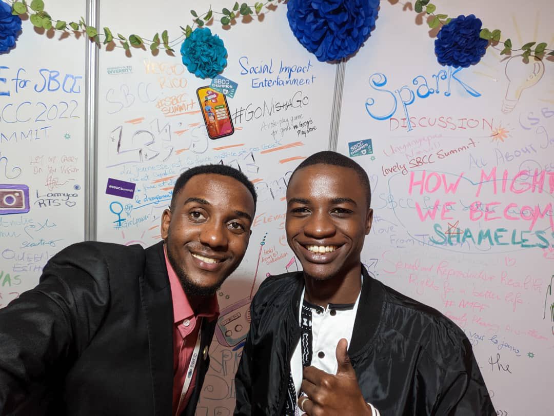 InnocentGrant's tweet image. We are just done with the #sparkdiscussions …. My great Senegalese brother @mendisrene  #selfiechallenge #SBCCyouth #SBCCsummit