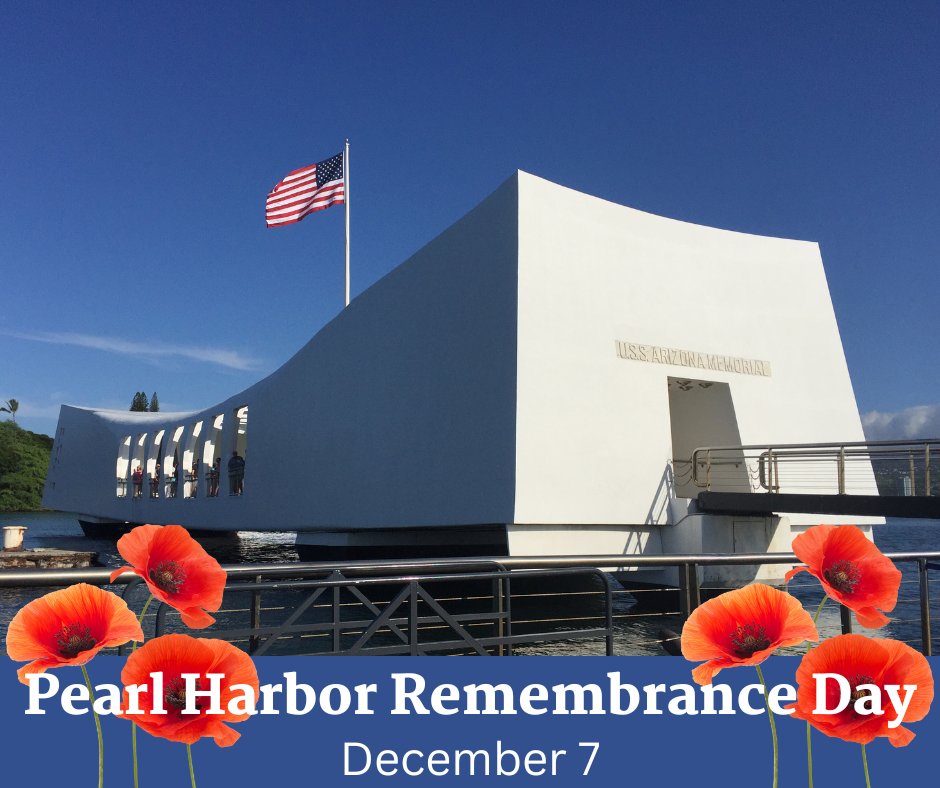 National Pearl Harbor Remembrance Day 🌺

On Aug. 23, 1994, the United States Congress designated Dec. 7 as National Pearl Harbor Remembrance Day. Every year, remembrance events are held at the Pearl Harbor National Memorial, culminating in a commemoration ceremony on Dec. 7.