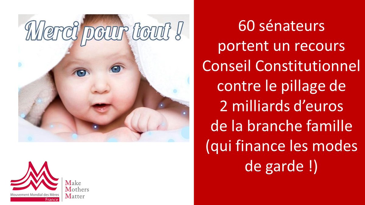 mldBrosses's tweet photo. Merci aux 60 sénateurs qui ne lùchent pas l'affaire et font un recours sur le pillage de #2milliards d'euros de la branche #famille dans le #PLFSS. La branche famille a la charge de financer les modes de garde. Sans #modesdegarde en nombre suffisant, pas d' #EgalitéFH possible. https://t.co/2LNXq7go0n