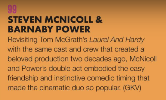 LovettLogan's tweet photo. Did we mention that client #BarnabyPower, along with his #LaurelandHardy sidekick Steven McNicoll made @thelistmagazine Hot 💯 (beating Paolo Nutini no less 😊) for their production @lyceumtheatre? ⭐️ https://t.co/WFJUwksJXY