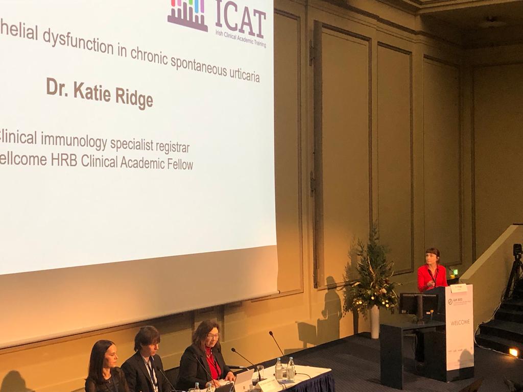 Delighted to present at the Global Urticaria Forum in Berlin.A HUGE thanks to @HelenFogarty14 & @DearbhDoherty for collaborating on this project.Our findings describe endothelial dysfunction in CSU. ICAT collabs!@UCARE_4U #GUF2022 @npc909 @ClionaOfarrelly @tcdflow @ICATProgramme