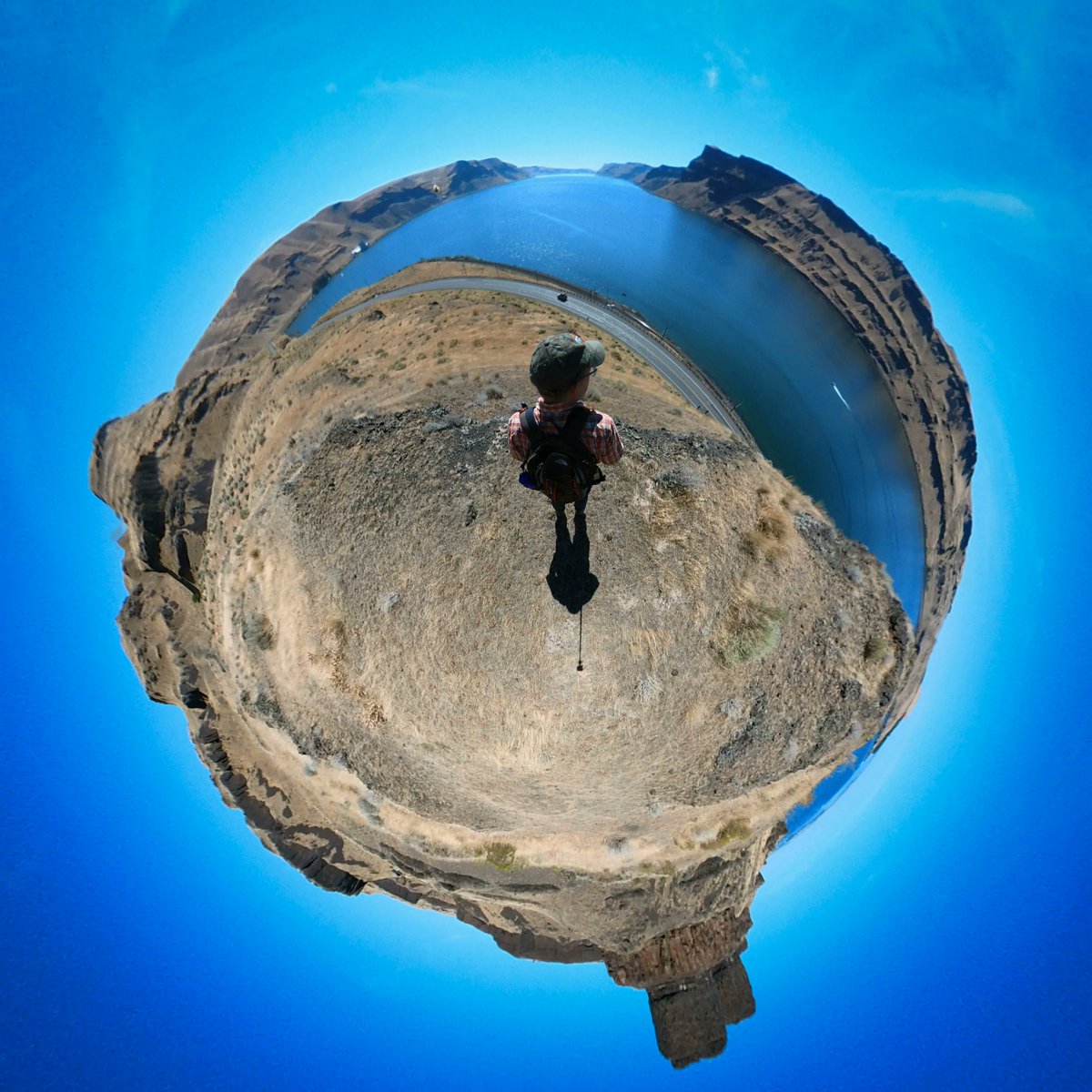 SouthernMinnGuy's tweet photo. Twin Sisters Rock (Walla Walla County, Wash., USA; traditional territory of the Cayuse, Umatilla and Walla Walla nations) ~ Original 360° pics @ https://t.co/d1z7oqbQbi 
#tinyplanet #VisitWA #ExploreWA #TruetoNature #desert #trail https://t.co/aVgYo68S3R