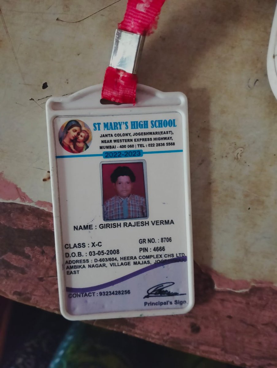 devMaur84317287's tweet photo. @EduMinOfIndia @mybmcedu St. Marry's high school at Janta colony, Jogeshwari East. Below id is a one of the student Girish R. Verma study in class 10th in this year. Some financial issue not able to pay fees on time and school authorities known very well https://t.co/hcem6wPmTH
