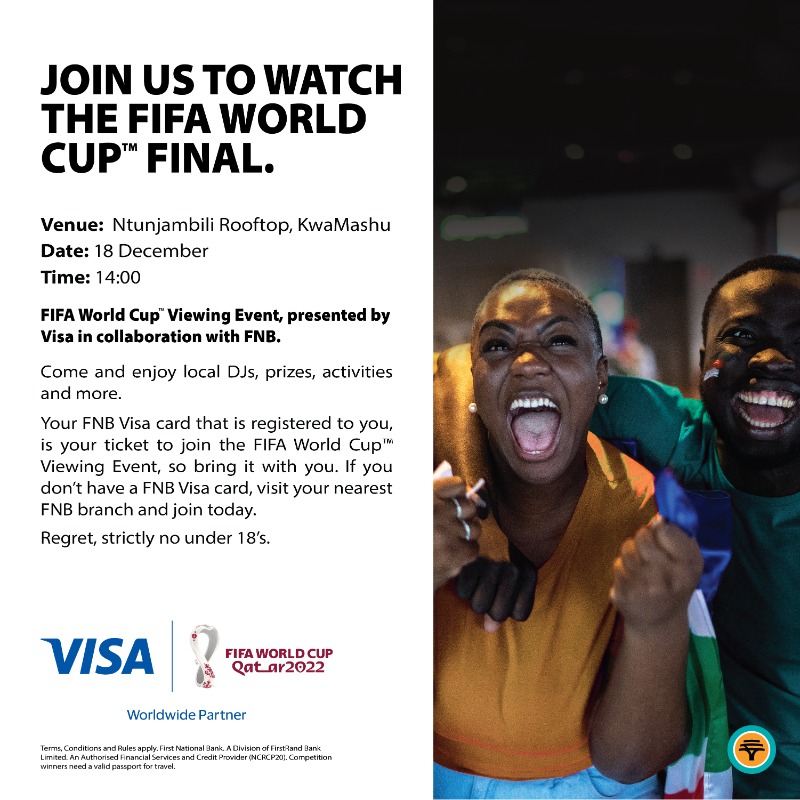 FNBSA's tweet photo. KwaMashu, you ready? The #FIFAWorldCup Viewing Event is coming to you. Your FNB Visa card is your ticket in. See you there! https://t.co/cVVivNBSb7