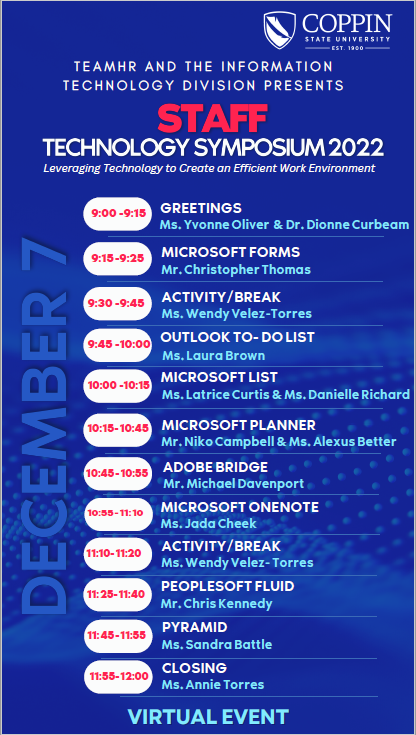 CoppinStateTech's tweet image. Our Agenda today #csutech #teamhr