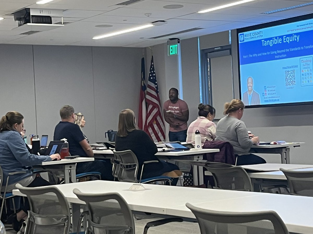 EslMurray's tweet photo. Excited about learning about critical thinking for all students. @ColinESeale #ThinkingLikeALawyer @WCPSS  @LaKeshaSRoberts #IALS https://t.co/5rZge5ojmT