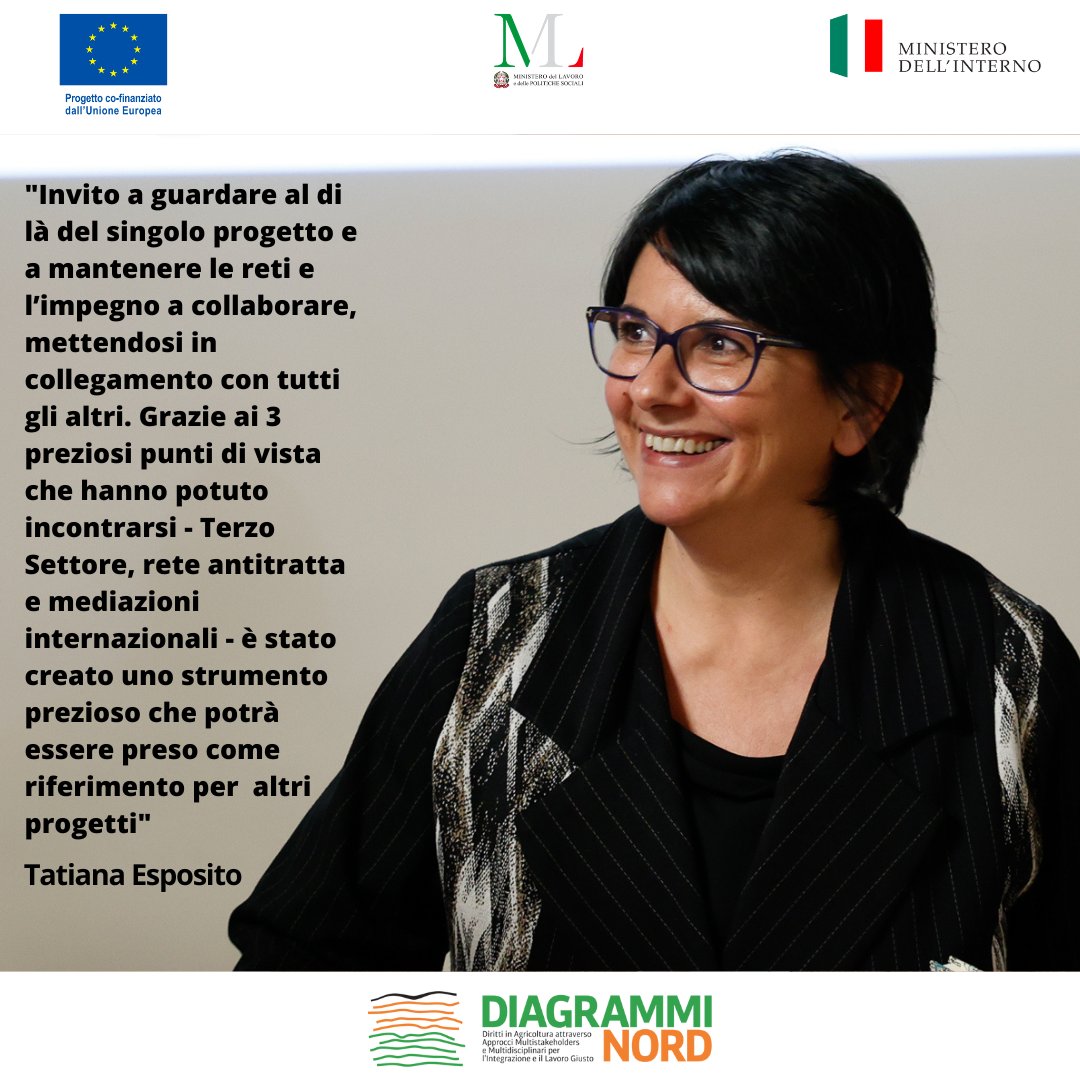 A Tatiana Esposito, Direttore DG Immigrazione Ministero del Lavoro e delle Politiche Sociali, sono state affidate le conclusioni del Seminario finale interregionale del Progetto <a href="/DiagrammiNord/">Progetto Diagrammi Nord</a>
