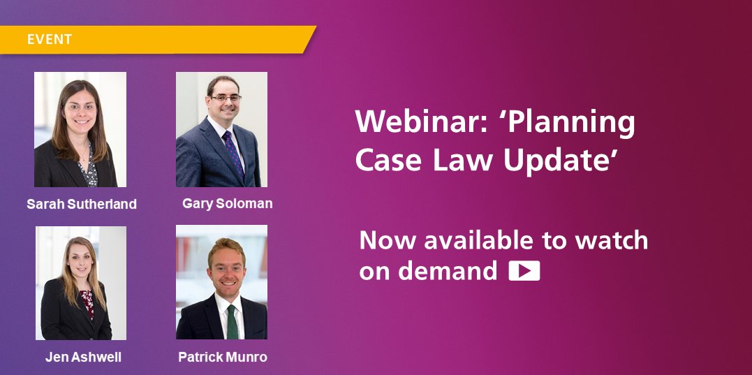 BurgesSalmon's tweet photo. Our recent 'Planning Case Law Update' webinar is now available on demand, where we review standout cases of 2022, focussing on #DevelopmentConsent Orders, #CompulsoryPurchase Orders and the #TownAndCountryPlanning Act.
Watch here: https://t.co/2K6qos9wxC
#planninglaw https://t.co/ZrGhncUaWk