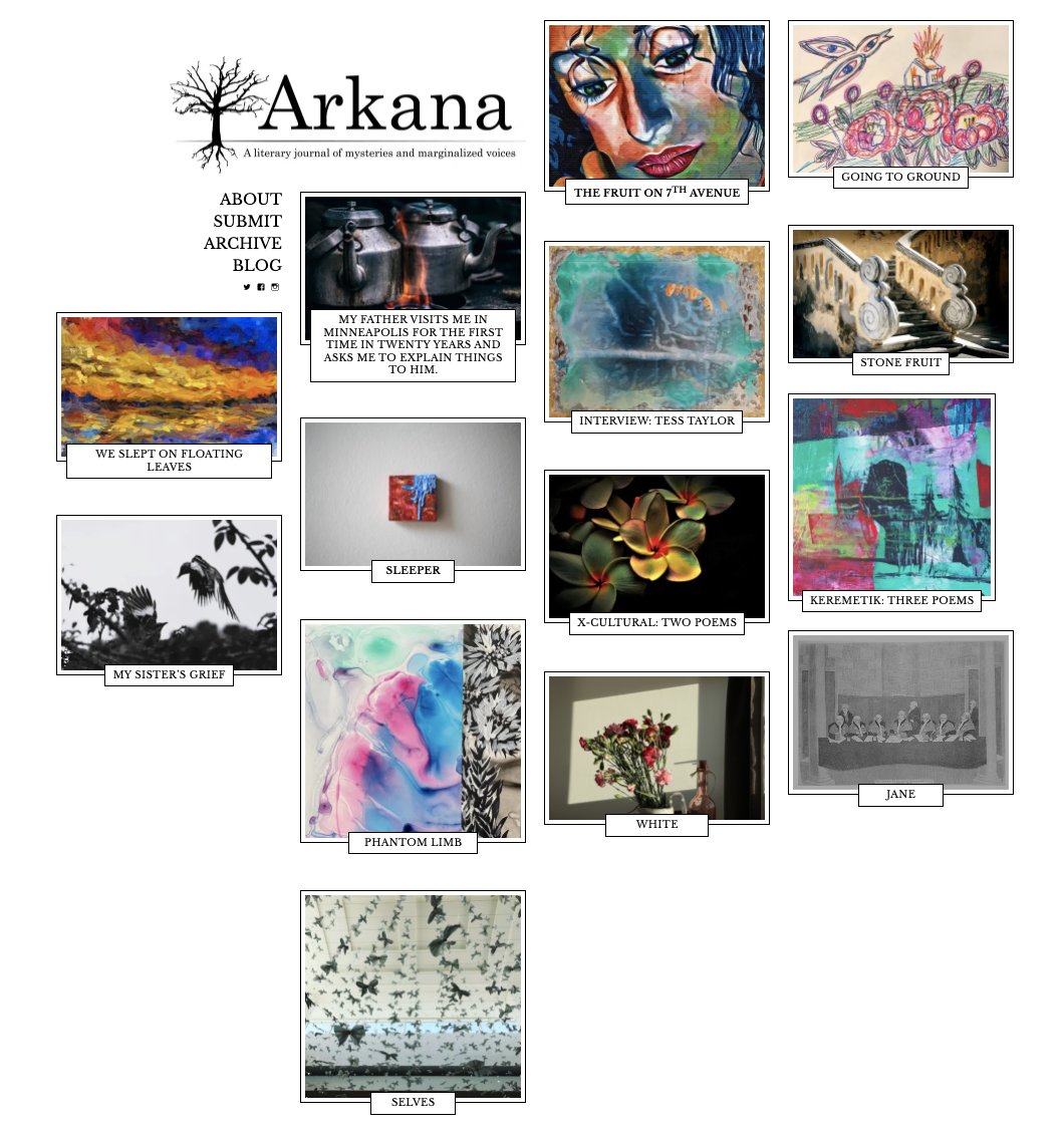 ArkanaMag's tweet photo. Issue 13 is live! Join us tonight, Wed, December 7th, at 6 pm Central Time via Zoom for #arkanaissue13's Virtual Launch Party!
Event link: https://t.co/4nhKHraWwm
#fiction #poetry #creativenonfiction #openforsubmissions #litmag #litjournal #readingcommunity #writingcommunity https://t.co/4WJRqyQTE0