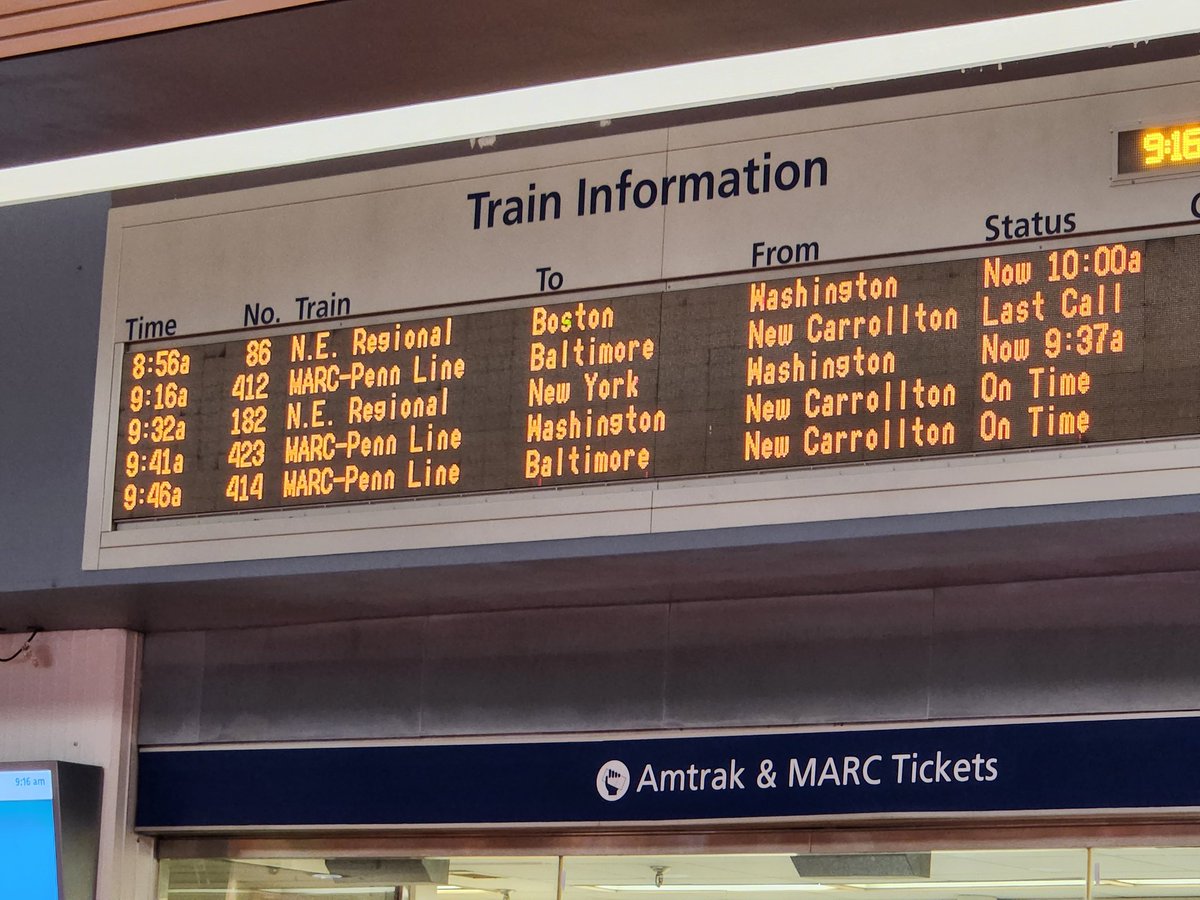 VetaRichardson's tweet photo. Amtrak no. 182 struck a person who was trespaasing on the tracks. This tragedy happened as train was leaving Union station headed to New Carrollton. I was rebooked on no. 182. But now showing 86 will be resuming on a delayed basis. #AmtrakAccident #personkilled #Amtrak https://t.co/0VTWIhm1mB