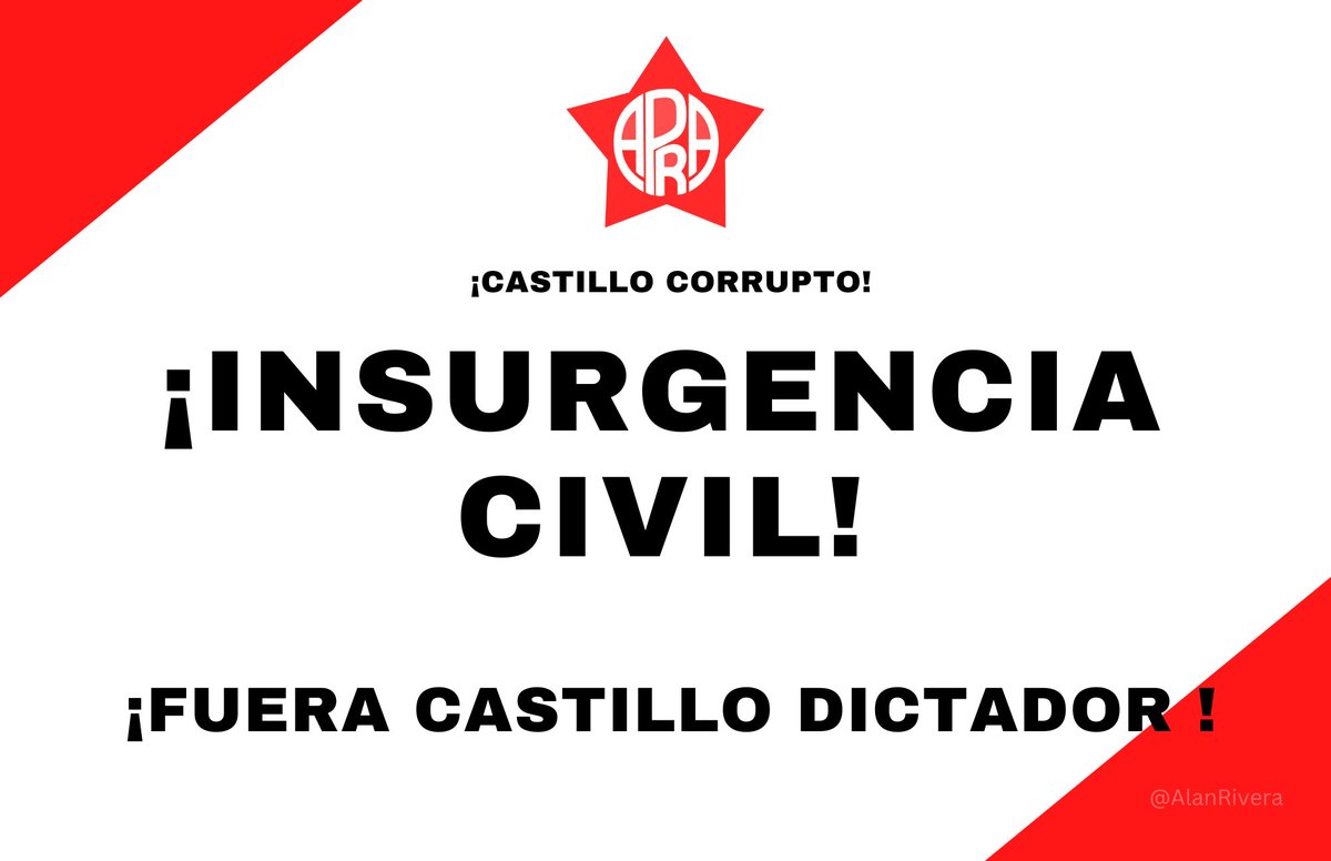 AlanAlDia's tweet photo. ¡INSURGENCIA CIVIL ANTE EL GOLPE DE ESTADO! #InsurgenciaCivil #NoAlGolpe #CastillooCorrupto #FueraCastillo https://t.co/PL2Xzwsm8i