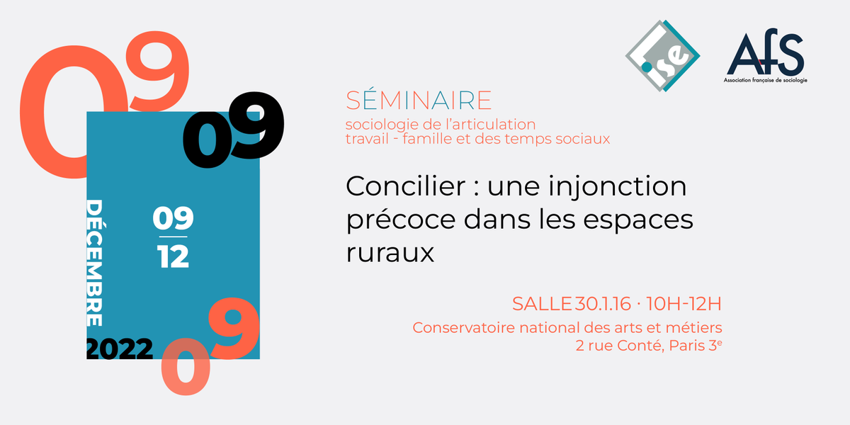 LeCnam's tweet photo. #SaveTheDate 📅 [SÉMINAIRE] 📣 Concilier : une injonction précoce dans les espaces ruraux avec Perrine Agnoux #CESAER @Laboratoire_CMH 🕰️ Le 9/12 de 10h à 12h 🎟️ #Gratuit - sur inscription ! @INRAE_France @InstitutAgroDjn @Univ_BFC 
➡️https://t.co/h8dslEDKsH
@sup_recherche https://t.co/6FJIPsJ9uT