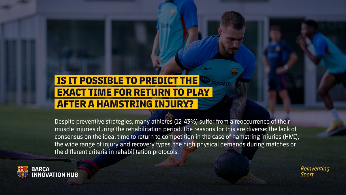 BarcaInnoHub's tweet photo. Not even the most sophisticated methods are a reliable tool for predicting at which time an injured player should return to competition. @DocXValle led a study to find a classification system capable of offering a prognosis of the time of return. https://t.co/CEs2qUNE1N https://t.co/OUSg9Uqcof