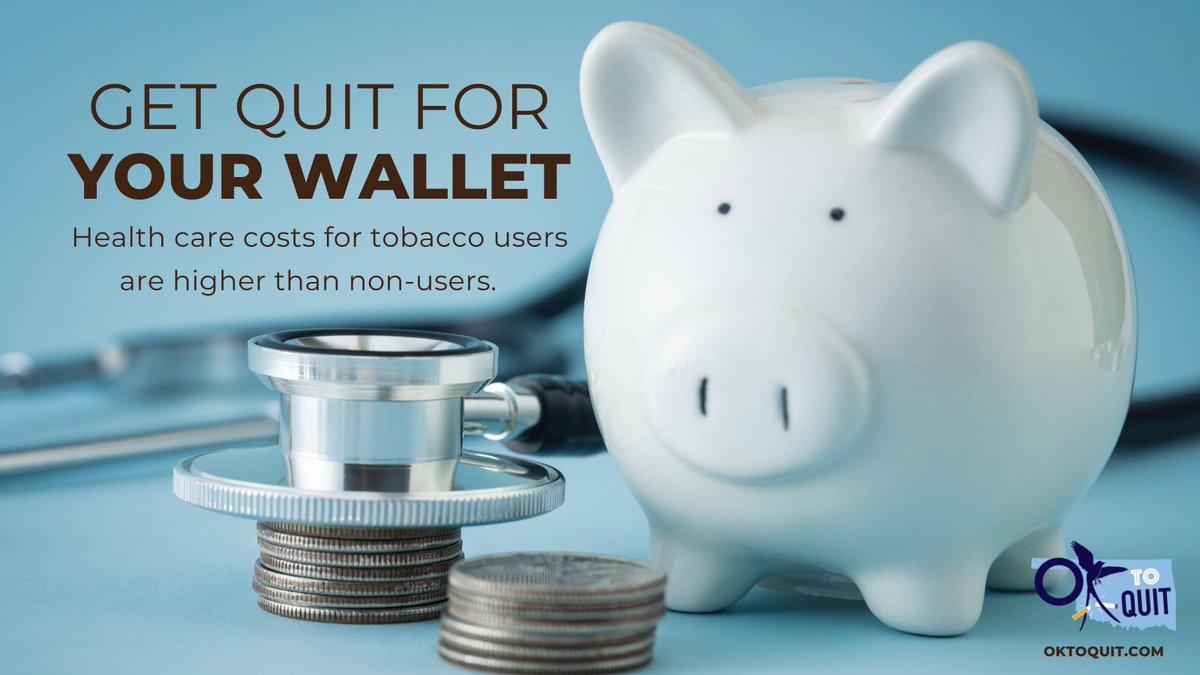 Tobacco is expensive. Quitting is free.
Call 1-800-QUIT-NOW for help.
#oktoquit #savingstips #Oklahoma #oklahomacity #tulsa #tobacco #expensive #Health #healthcare