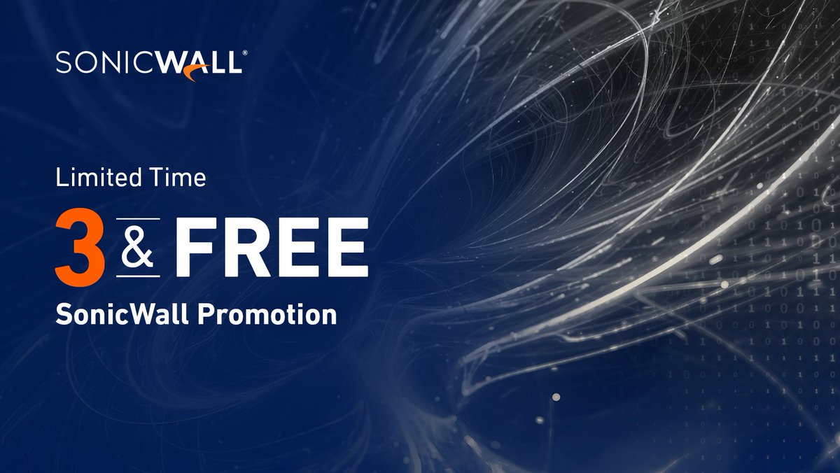 Don't rely on old technology to fight modern, sophisticated #cyberattacks. Take advantage of the SonicWall 3 &amp; Free promotion and upgrade your legacy or eligible competitor #firewall to the latest SonicWall TZ370 or TZ470 #ngfw. Learn more: bit.ly/3H9yGvp #3andfree