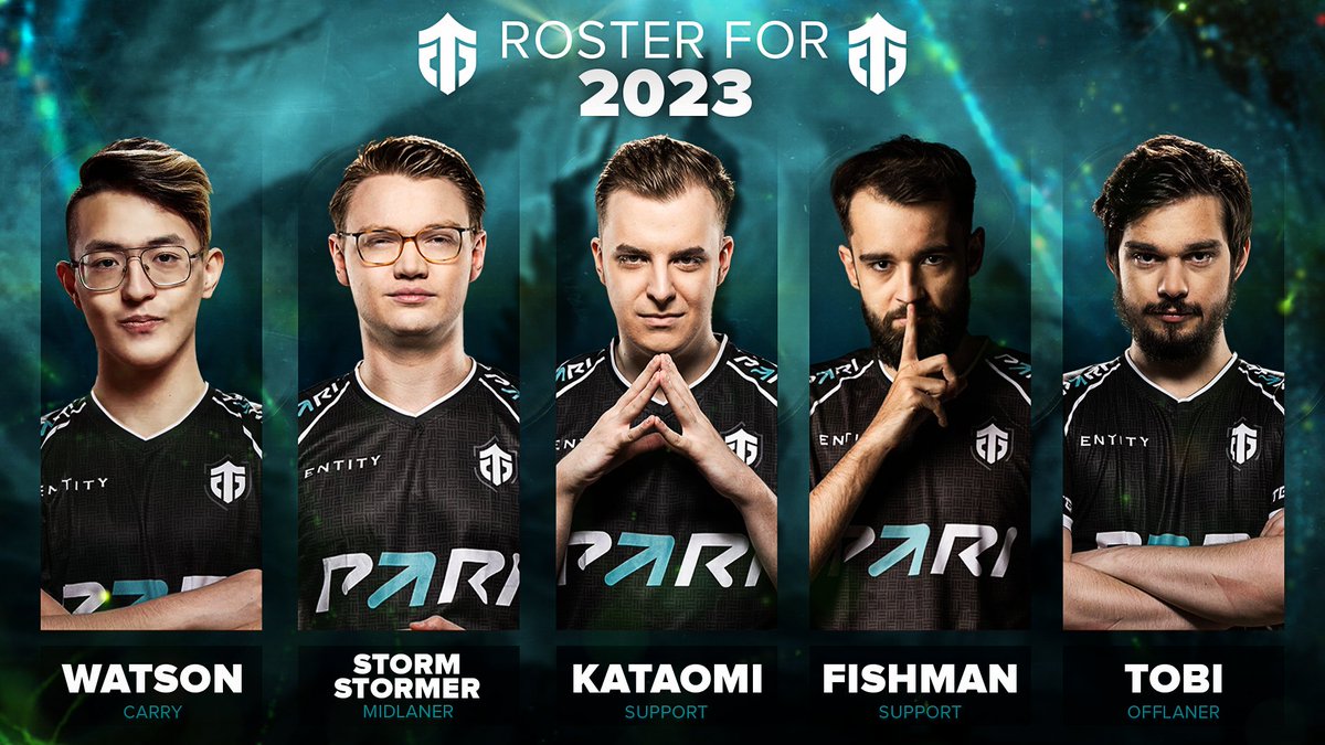 EntityDota's tweet photo. We are ready but are you? 😤

Our roster for the DPC season 2023! 

🇰🇿 @watsondoto 
🇩🇪 @StormingStorm 
🇷🇺 @Kataomi__ 
🇧🇾 @FishmanDota2 
🇦🇹 @TobiDotes 

#OneEntity https://t.co/x25LSuUwob