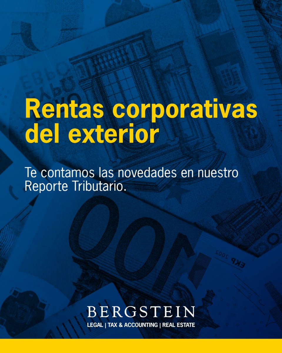SomosBergstein's tweet photo. 👋 ¡Hoy traemos novedades para ti!

⚖️ El mes pasado, el Parlamento aprobó la Ley que dispone que las rentas pasivas de fuente extranjera pasen a estar gravadas por dicho impuesto.

💻 ¿Te interesa saber sobre este tema? Lee nuestro Reporte Tributario: https://t.co/aC7u3jsRM9 https://t.co/AnBCZ0Itil