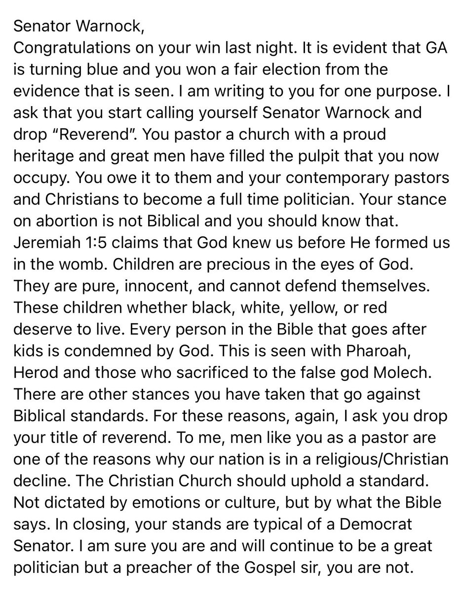 CoachF522's tweet photo. @ReverendWarnock Can you do us Christians a solid? https://t.co/NrYwJtiLM1