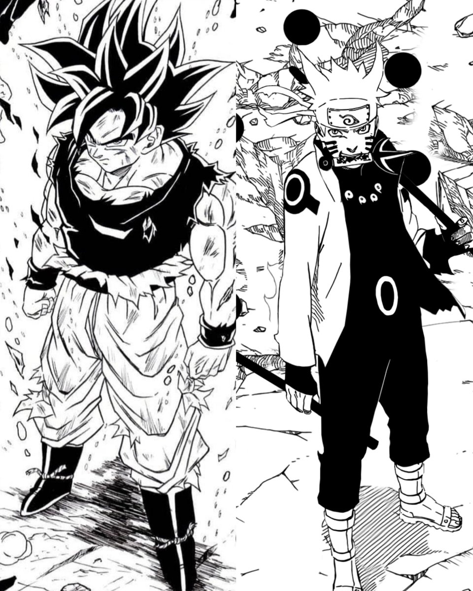 Who would win this fight if they had equal stats?

Goku or Naruto?