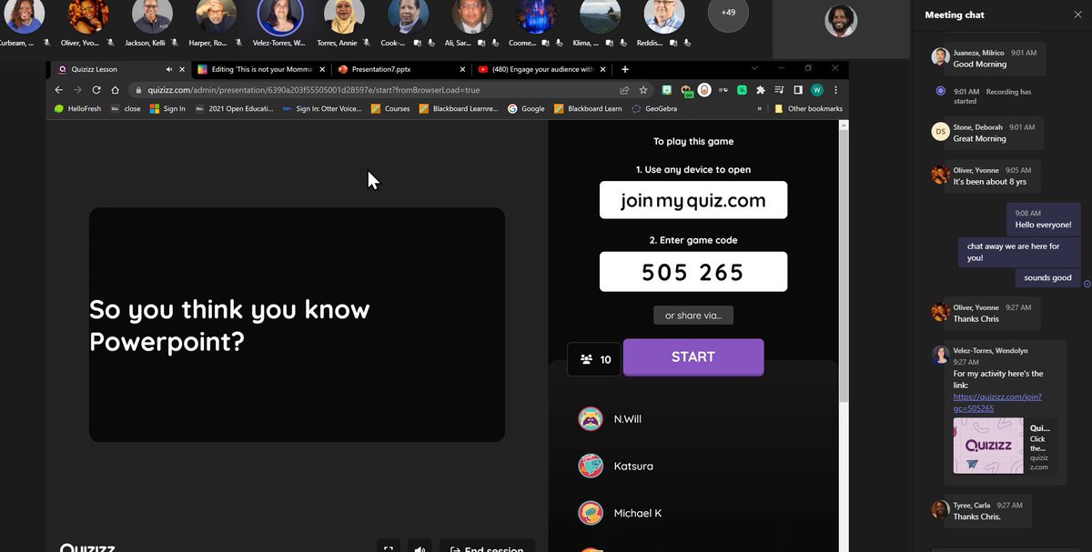 CoppinStateTech's tweet image. Wendy is hosting a quick icebreaker quiz.. Join us!  #csutech #2022stafftechsymposium