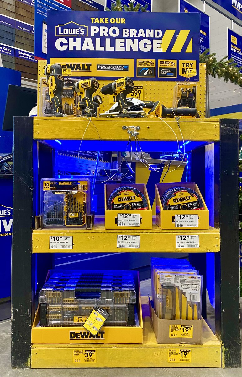 Check out our DeWalt demo display at 2322 . <a href="/TheProRally/">Pro Rally</a> <a href="/AndyBlier2322/">Andy B</a> #ProRally <a href="/Anthony_Battle1/">Anthony Battle</a> <a href="/lowes/">Lowe's</a> <a href="/BoltzBill/">Bill Boltz</a> <a href="/JoeMcFarland_/">Joe McFarland</a>