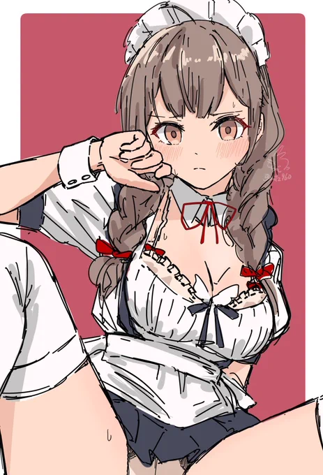 #今年も残りわずかなので今年一番伸びた絵を貼る見た絵描きさんも強制でやるメイド神州丸ちゃんかわいい 