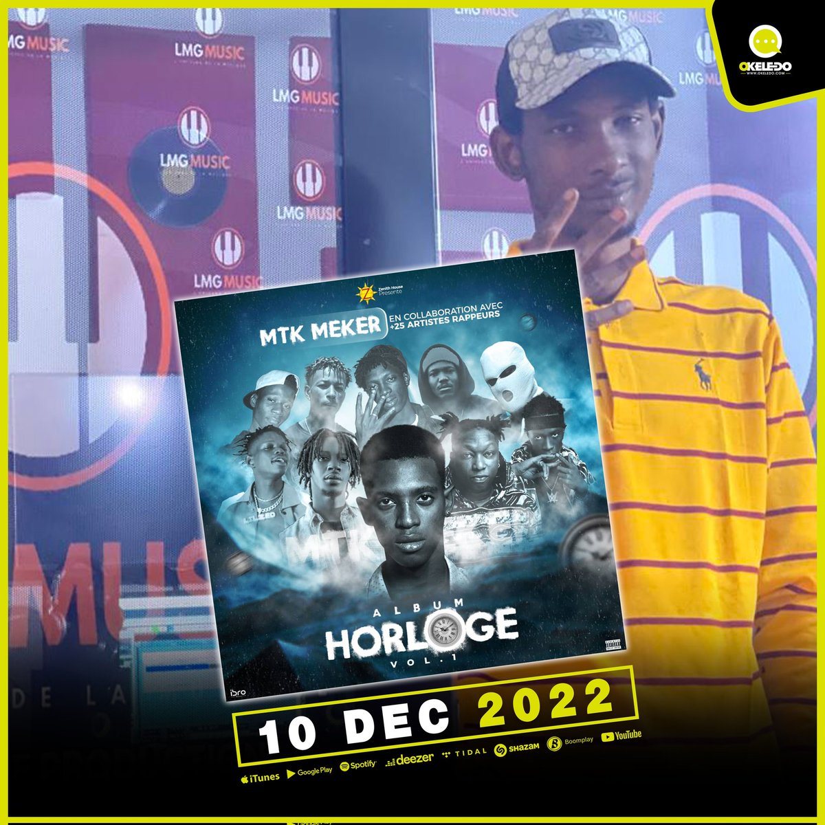 Okeledomag's tweet photo. Le Big beatmaker MTK Meker et le label Zenith House donnent la chance à plus de 25 artistes connus et moins connus de s'exprimer sur un seul et même album intitulé "Horloge" Vol 1.
#mtkmeker #zenithhouse #okeledoannonce https://t.co/jiCRG86OQO