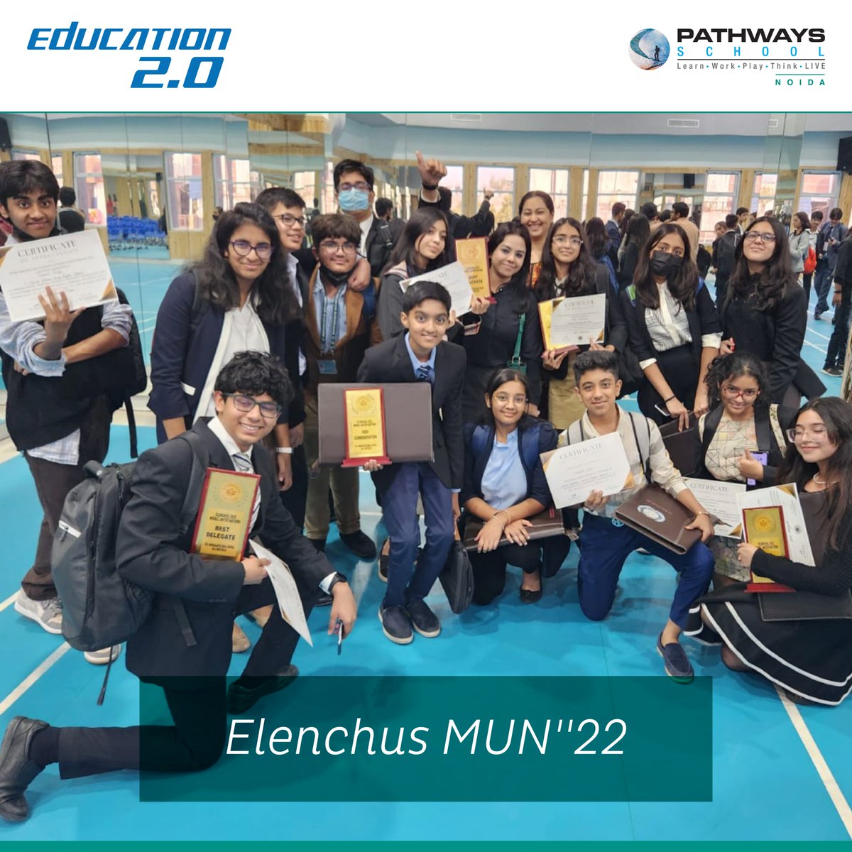 PathwaysNoida's tweet photo. Pathways School Noida's sixteen MYP students participated in the 𝐈𝐧𝐭𝐞𝐫-𝐒𝐜𝐡𝐨𝐨𝐥 𝐌𝐔𝐍 -'𝐄𝐥𝐞𝐧𝐜𝐡𝐮𝐬' 𝟐𝟎𝟐𝟐. The students were articulate, demonstrated strong communication skills, and were recognised for their efforts.
.
#Pathways #Elenchus'22 #PSN #MUN https://t.co/tHPktkxMQ9