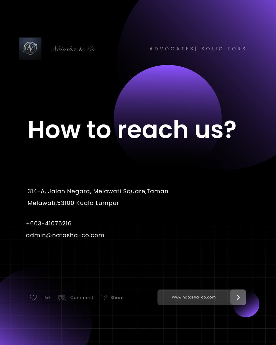 messrsnatashaco's tweet photo. contact us!
#lawyer #peguam #kllawyer #malaysialawyer #natasha #peguamkl #kualalumpurlawyer #peguamkualalumpur #malaysianlawyer #peguammalaysia #solicitors #advocates #yourlawyer #peguamanda #lawfirm #SharePost https://t.co/ErdsqJv5np