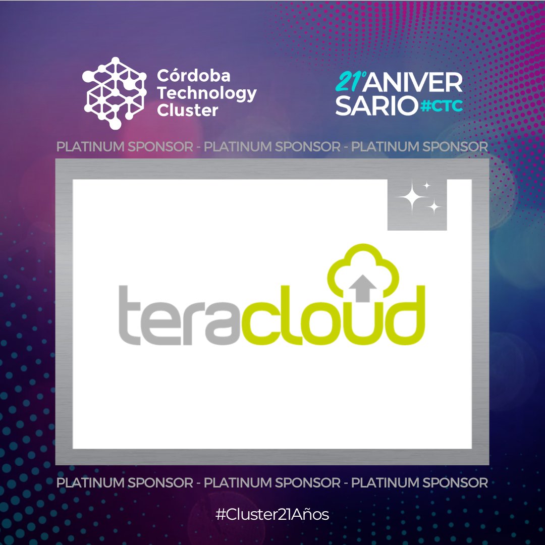 ClusterCba's tweet photo. ➡️ ¡Gracias por ser parte #SponsorPlatinum @teracloudio!
#Cluster21Años #SectorTIC #ComunidadCTC #TIC #Tecnología #Córdoba #Cba #NetworkingCluster💥 https://t.co/rGpzK0fFnD