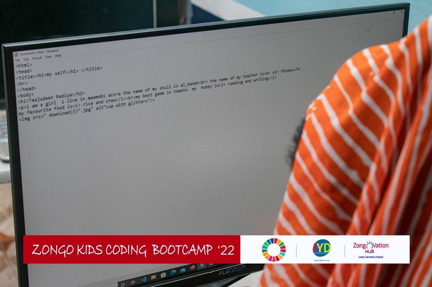 ZongoVationHub's tweet photo. The session concluded with an overview of Cascading Style Sheets (CSS)
#ZongoImpact #kids #kidscode #kidscoding #kidscodecamp #kidsintech https://t.co/0bsmHTfxUM