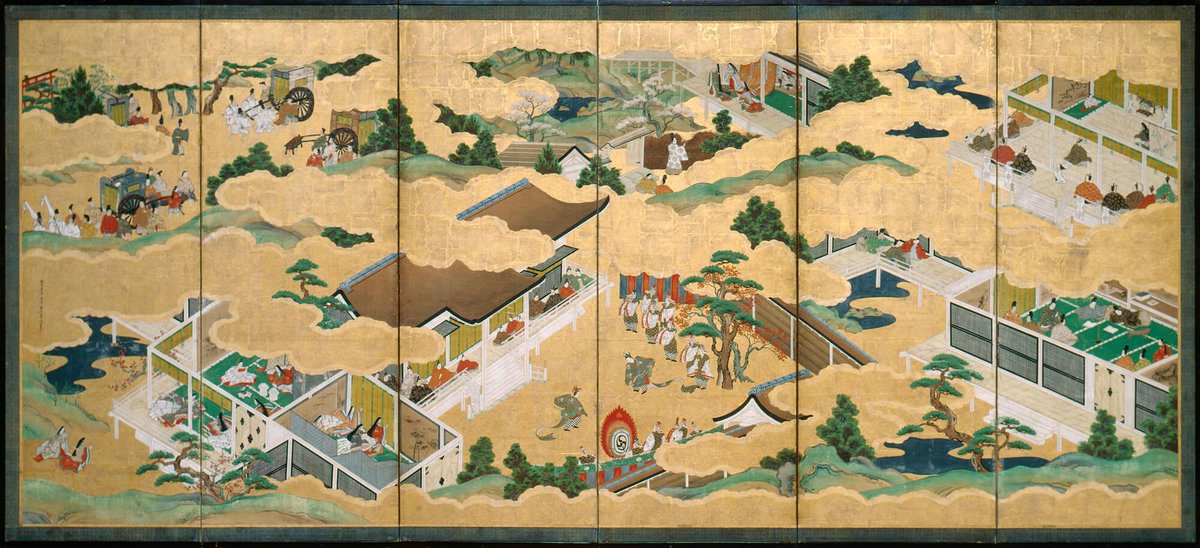 Our current exhibition "Metal of Honor", explores how gold is used as an artistic strategy for innovation and honor - but gold permeates through Isabella's entire collection. Learn more about the screens that depict one of the world's earliest novels: bit.ly/3Fuh6kE