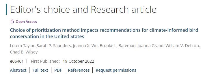 Excited to see that our paper is the Editor's Choice in the December issue of <a href="/EcographyJourna/">Ecography</a>! 🤩onlinelibrary.wiley.com/toc/16000587/2…