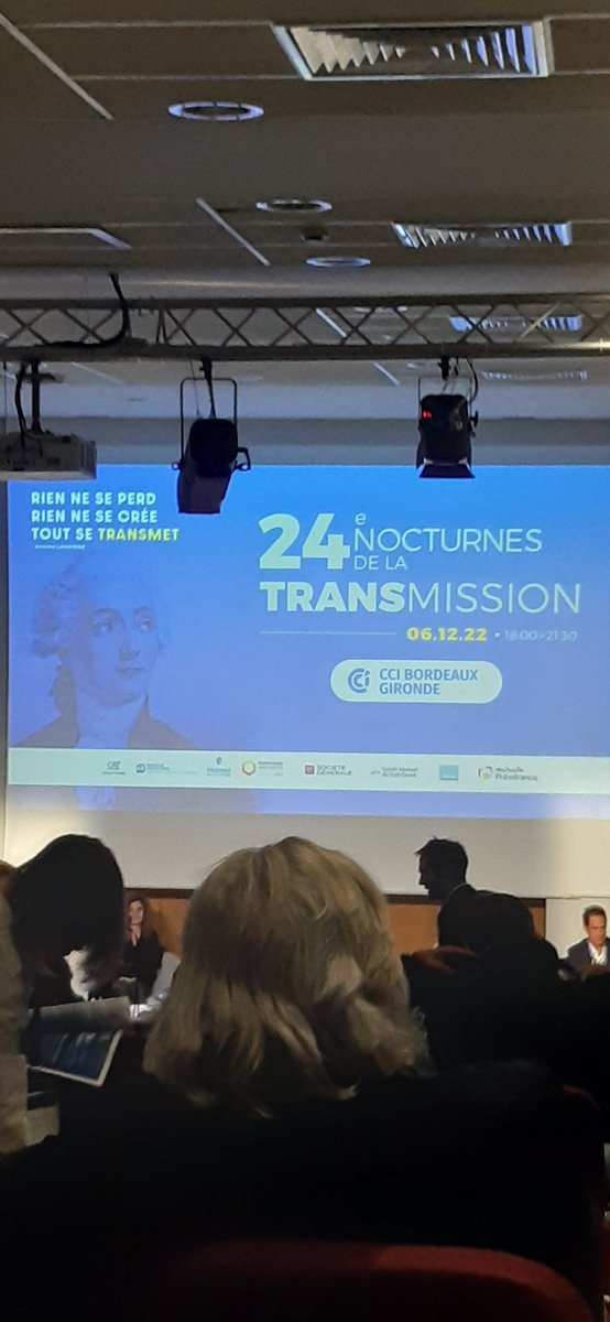 verite_marc's tweet photo. 24ème #NocturneTransmission by #CCI33 ! Toujours un plaisir d'écouter les témoignages des chefs d'entreprises & les conseils des experts en transmission et d'échanger avec les acteurs économiques locaux.
@lbourhiscci @flallement 🙏 pour cette belle soirée #MatmutCompliceDesPros https://t.co/jV6uvEyowT