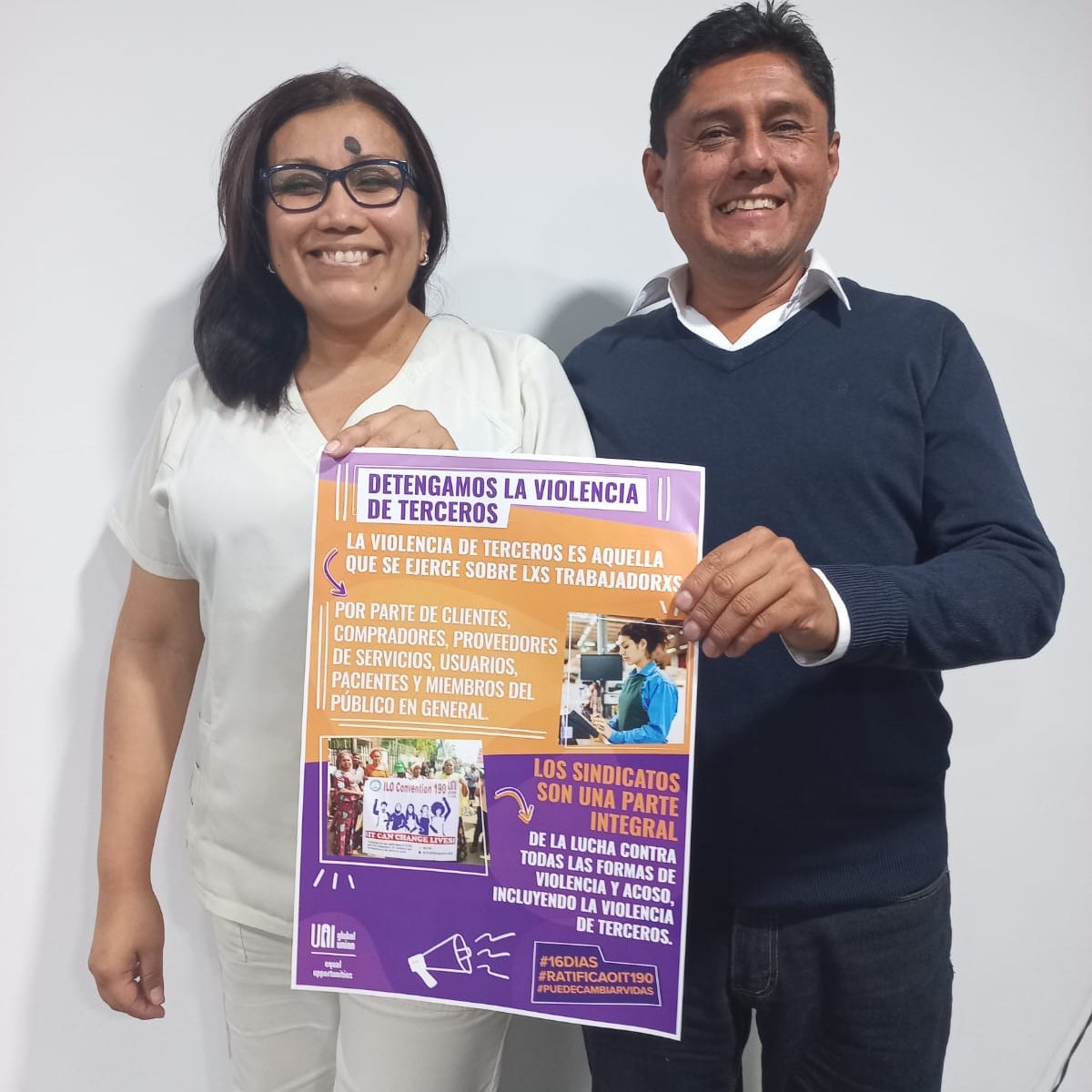 🗣️📣Los sindicatos de <a href="/uniglobalunion/">UNI Global Union</a> estamos uniendo nuestras voces para exigir espacios laborales seguros. 

✊🏿El rol de los sindicatos en la ratificación del #C190 es fundamental para erradicar todo tipo de violencia laboral, como la violencia de terceros #C190Ya