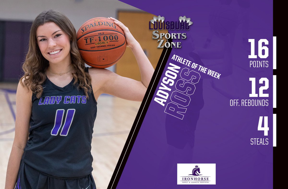 Here is the first Louisburg Sports Zone Athlete of the Week for the winter season -- senior Adyson Ross. Congrats Adyson! louisburgsportszone.com/2022/12/week-1…