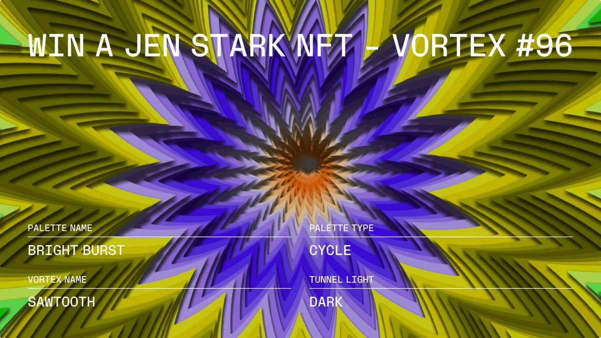 Infinity, plants, colors, geometry, nature and microscopic designs are a few of the inspirations behind <a href="/Jen_Stark/">Jen Stark</a>’s artwork.

We’re giving away one of her kaleidoscopic NFTs - read through to learn how you can win it 👇
