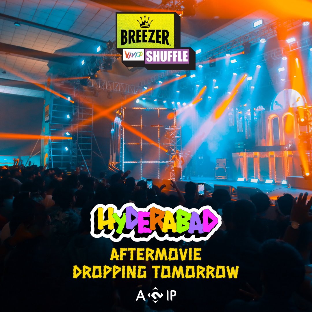 bvshuffle's tweet photo. Hyderabad was a rollercoaster! Ride the highs with the aftermovie dropping tomorrow 5PM🎢

What was your favorite moment from the Hyderabad Block Party, comment below!

#BREEZERVividShuffle #BeatsOfTheStreets https://t.co/LL0JoHNDBL