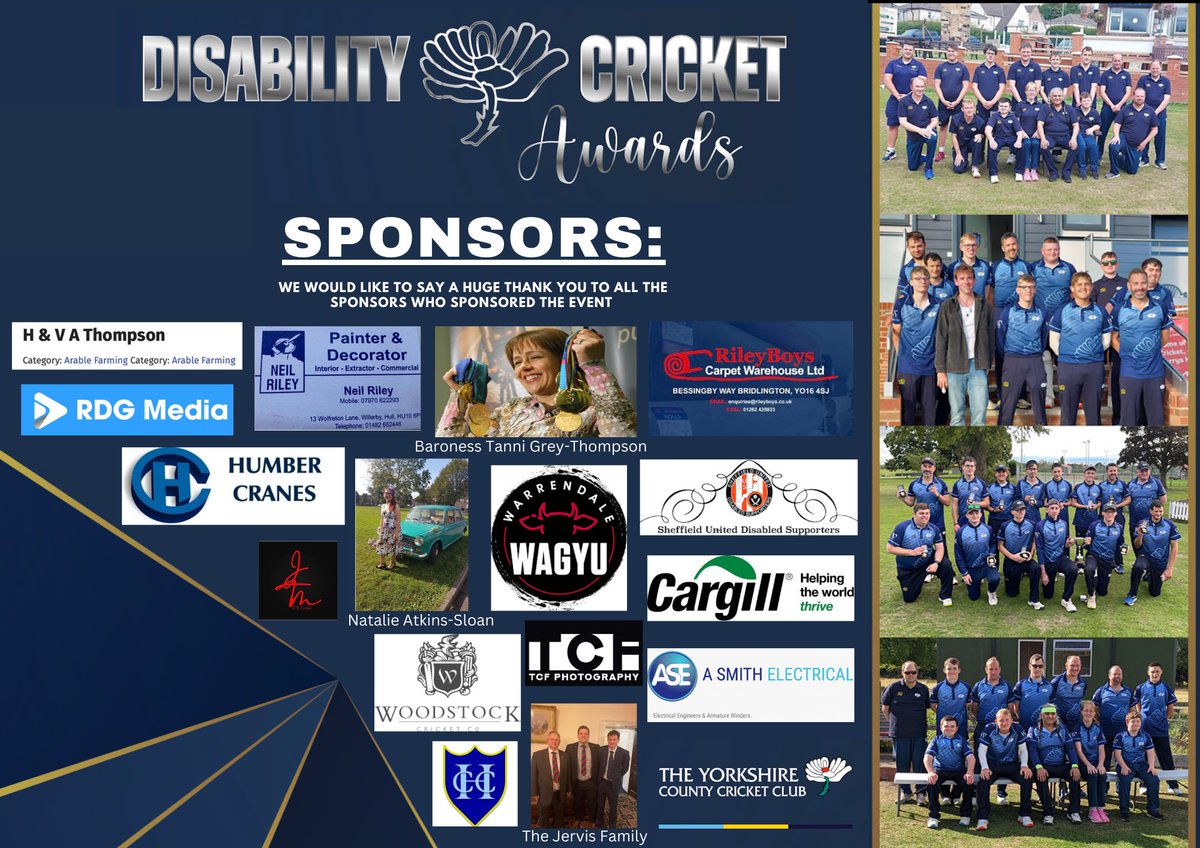 Yorkshire Disability Cricket (@ycccdisability) on Twitter photo Last Friday saw the first ever Yorkshire Disability Cricket Awards take place. Here is a look at all the award winners on the night. Huge thank you to everyone who is apart of the Yorkshire Disability set-up and a massive shoutout to <a href="/MattyRevis/">Matty Revis</a> and <a href="/RichardGraves1/">Richard Graves</a> for hosting 🏏 Last Friday saw the first ever Yorkshire Disability Cricket Awards take place. Here is a look at all the award winners on the night. Huge thank you to everyone who is apart of the Yorkshire Disability set-up and a massive shoutout to <a href="/MattyRevis/">Matty Revis</a> and <a href="/RichardGraves1/">Richard Graves</a> for hosting 🏏