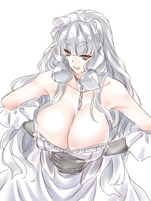 Д◎) お題叢雲 ひさしぶりの叢雲さんだぜぇ…> アズレンのベルファストの格好をした叢雲さんをお願いしますはーん?こういうのがイイんだ?はーん?っジト目な感じ(別… #艦これ #叢雲さん #odaibako_hakkai8  